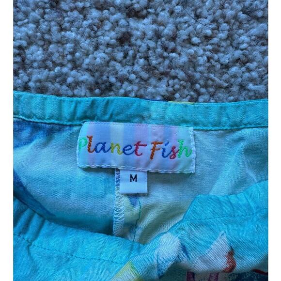 Planet Fish dress, size women's medium; Vintage; Flowers & fish design; hawaiian - Picture 3 of 9